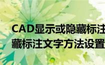 CAD显示或隐藏标注文字方法(cad显示或隐藏标注文字方法设置)