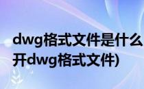 dwg格式文件是什么 怎么打开(用什么可以打开dwg格式文件)