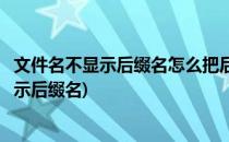 文件名不显示后缀名怎么把后缀名设置出来(怎么让文件不显示后缀名)