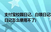 支付宝校园日记、白领日记怎么使用(支付宝校园日记,白领日记怎么使用不了)