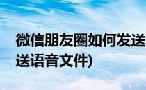 微信朋友圈如何发送语音(微信朋友圈如何发送语音文件)