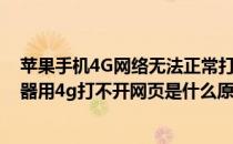 苹果手机4G网络无法正常打开网页处理方法汇总(苹果浏览器用4g打不开网页是什么原因)