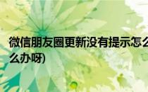 微信朋友圈更新没有提示怎么办(微信朋友圈更新没有提示怎么办呀)