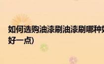 如何选购油漆刷油漆刷哪种好(如何选购油漆刷?油漆刷哪种好一点)