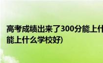 高考成绩出来了300分能上什么学校(高考成绩出来了,300分能上什么学校好)