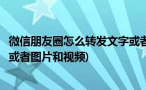 微信朋友圈怎么转发文字或者图片(微信朋友圈怎么转发文字或者图片和视频)