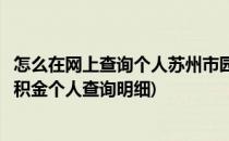 怎么在网上查询个人苏州市园区公积金缴存状况(苏州园区公积金个人查询明细)