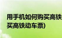 用手机如何购买高铁动车票(怎么样在手机上买高铁动车票)