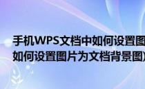 手机WPS文档中如何设置图片为文档背景(手机wps文档中如何设置图片为文档背景图)