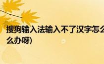 搜狗输入法输入不了汉字怎么办(搜狗输入法输入不了汉字怎么办呀)