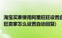 淘宝买家使用阿里旺旺设置自动回复和快捷短语(淘宝阿里旺旺卖家怎么设置自动回复)