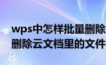 wps中怎样批量删除云文档(wps中怎样批量删除云文档里的文件)