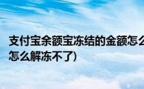 支付宝余额宝冻结的金额怎么解冻(支付宝余额宝冻结的金额怎么解冻不了)