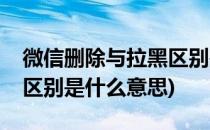 微信删除与拉黑区别是什么(微信删除与拉黑区别是什么意思)