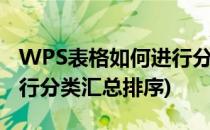 WPS表格如何进行分类汇总(wps表格如何进行分类汇总排序)