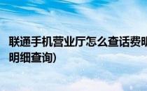 联通手机营业厅怎么查话费明细(联通手机营业厅怎么查话费明细查询)