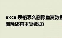 excel表格怎么删除重复数据(excel表格删除重复数据为何删除还有重复数据)