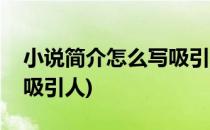 小说简介怎么写吸引人(穿越小说简介怎么写吸引人)