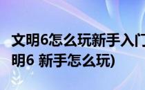 文明6怎么玩新手入门开始怎么玩方法攻略(文明6 新手怎么玩)