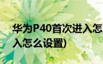 华为P40首次进入怎么设置(华为p40首次进入怎么设置)