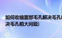 如何收缩面部毛孔解决毛孔粗大问题(如何收缩面部毛孔,解决毛孔粗大问题)