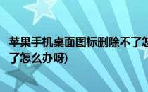 苹果手机桌面图标删除不了怎么办(苹果手机桌面图标删除不了怎么办呀)