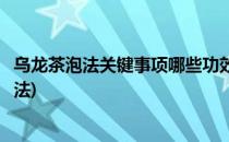 乌龙茶泡法关键事项哪些功效和作用(乌龙茶的泡法的正确方法)