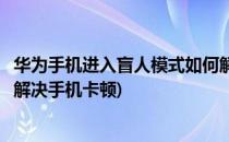 华为手机进入盲人模式如何解决(华为手机进入盲人模式如何解决手机卡顿)