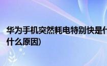 华为手机突然耗电特别快是什么问题(华为手机突然耗电快是什么原因)