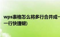 wps表格怎么将多行合并成一行(wps表格怎么将多行合并成一行快捷键)