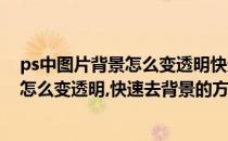 ps中图片背景怎么变透明快速去背景的方法(ps中图片背景怎么变透明,快速去背景的方法是什么)