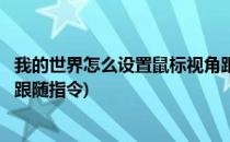 我的世界怎么设置鼠标视角跟随(我的世界怎么设置鼠标视角跟随指令)