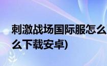 刺激战场国际服怎么下载(刺激战场国际服怎么下载安卓)