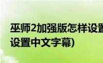 巫师2加强版怎样设置中文(巫师2加强版怎样设置中文字幕)