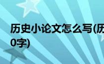 历史小论文怎么写(历史小论文怎么写初一200字)