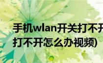 手机wlan开关打不开怎么办(手机wlan开关打不开怎么办视频)