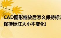 CAD图形缩放后怎么保持标注大小不变(cad图形缩放后怎么保持标注大小不变化)