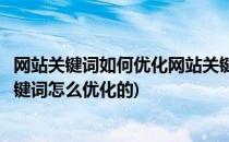 网站关键词如何优化网站关键词优化排名的方法(网站优化关键词怎么优化的)