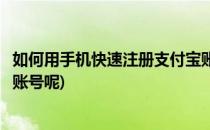 如何用手机快速注册支付宝账号(如何用手机快速注册支付宝账号呢)