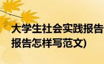 大学生社会实践报告怎样写(大学生社会实践报告怎样写范文)