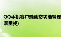 QQ手机客户端动态功能管理(qq手机客户端动态功能管理在哪里找)