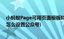 小蚂蚁Page可用页面模板ID是什么(小蚂蚁page页面模板怎么设置公众号)