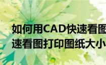 如何用CAD快速看图打印图纸(如何用cad快速看图打印图纸大小)