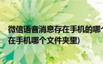 微信语音消息存在手机的哪个文件夹里面?(微信语音聊天存在手机哪个文件夹里)