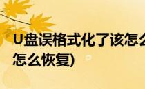 U盘误格式化了该怎么恢复数据(u盘被格式化怎么恢复)