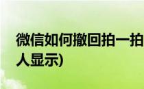 微信如何撤回拍一拍(微信如何撤回拍一拍别人显示)