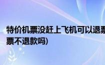 特价机票没赶上飞机可以退票不(特价机票没赶上飞机可以退票不退款吗)