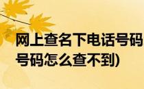 网上查名下电话号码怎么查(网上查名下电话号码怎么查不到)