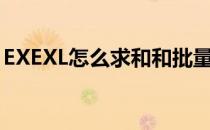 EXEXL怎么求和和批量求和(怎样用exel求和)