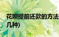 花呗提前还款的方法(花呗提前还款的方法有几种)